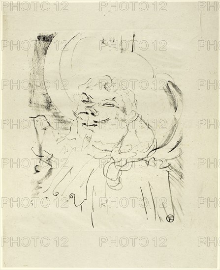 Coquelin the Elder, from Treize Lithographies, 1898, published before 1906, Henri de Toulouse-Lautrec, French, 1864-1901, France, Lithograph on ivory laid paper, 287 × 229 mm (image), 391 × 316 mm (sheet)
