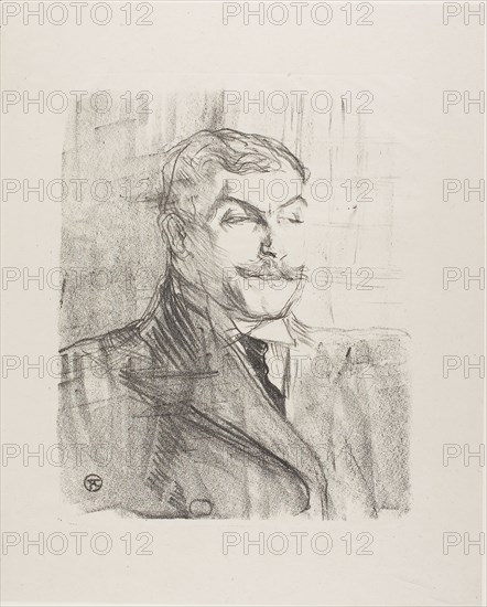 Lucien Guitry, from Treize Lithographies, 1898, published before 1906, Henri de Toulouse-Lautrec, French, 1864-1901, France, Lithograph on ivory laid paper, 280 × 233 mm (image), 391 × 316 mm (sheet)