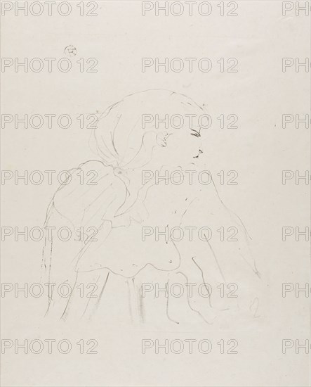 Jane Hading, from Treize Lithographies, 1898, published before 1906, Henri de Toulouse-Lautrec, French, 1864-1901, France, Lithograph on ivory laid paper, 284 × 229 mm (image), 390 × 315 mm (sheet)