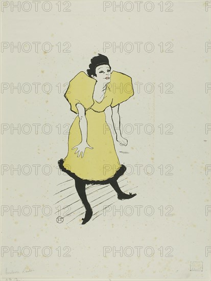 Miss Polaire, published February 23, 1895, after Henri de Toulouse-Lautrec, French, 1864-1901, France, Color lithographic reproduction of a photorelief print on grayish wove chine, 262 × 129 mm (image), 420 × 315 mm (sheet)