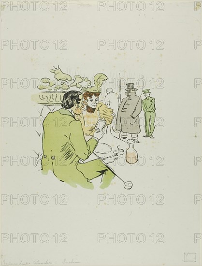 Snobbery, published April 24, 1897, after Henri de Toulouse-Lautrec, French, 1864-1901, France, Color lithographic reproduction of a photorelief print on grayish wove chine, 201 × 201 mm (image), 420 × 321 mm (sheet)
