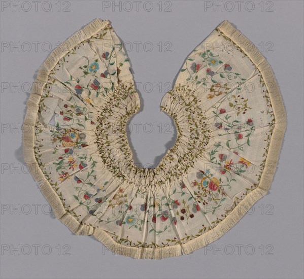 Flounce, 1850/60, France, Silk, plain weave, painted, 272.7 × 40.5 cm (107 3/8 × 15 7/8 in.)