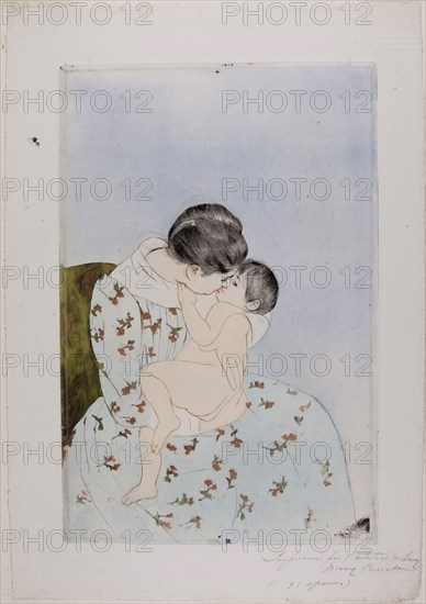 After the Bath, Mary Cassatt (American, 1844-1926), printed by Leroy (French, active 1876-1900), United States, Color aquatint and drypoint from two plates on ivory laid paper, 346 x 288 mm (image/plate), 433 x 301 mm (sheet)
