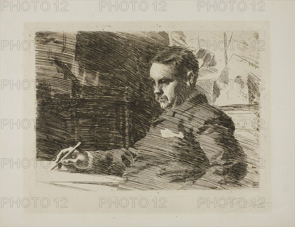 Lawyer Wade, 1890, Anders Zorn, Swedish, 1860-1920, Sweden, Etching on ivory laid paper, 216 x 305 mm (image), 230 x 319 mm (plate), 309 x 398 mm (sheet)