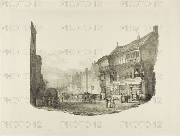 Bridge Street, Chester, from Lithographic Impressions of Sketches From Nature, 1821, Charles Joseph Hullmandel (English, 1789-1850), after Francis Nicholson (British, 1753-1844), England, Lithograph on paper