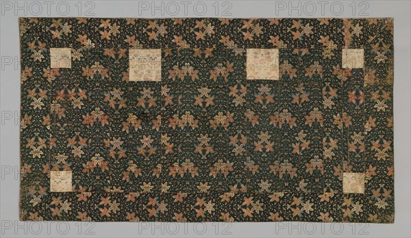 Kesa, Early 19th century, Late Edo period (1789–1868), Japan, Silk and gilt-paper strip, satin weave with secondary binding warps and supplementary patterning wefts, silk cords, 193.0 x 105.4 cm (76 x 41 1/2 in.)