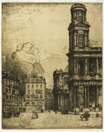 Saint Sulpice, Paris: La Grande Tour, 1900, Donald Shaw MacLaughlan, American, born Canada, 1876-1938, United States, Etching in black on cream wove Japanese paper, 297 x 236 mm (image/plate), 301 x 237 mm (sheet)