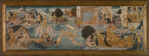 The Adventures of Ulysses, 1435/45, Apollonio di Giovanni, Italian, 1415/17-1465, Italy, Tempera on panel, 42 × 131.7 cm (16 3/4 × 51 7/8 in.)
