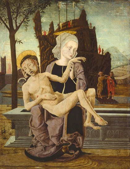 Pietà, 1475/1500, After Cosimo Tura, Italian, c. 1430-1495, Italy, Tempera on panel, 71.7 x 55.2 cm (28 1/4 x 21 3/4 in.)