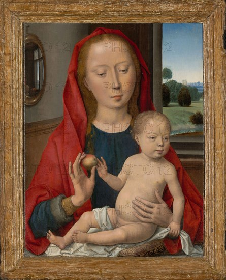 Virgin and Child, 1485/90, Hans Memling, Netherlandish, 1435/40–1494, Netherlands, Oil on panel, Frame: 41.1 × 33.4 cm (16 3/16 × 13 1/8 in.)