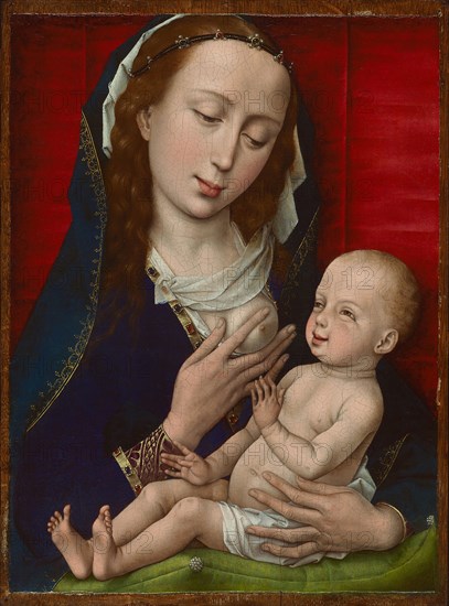 Virgin and Child, 1460/65, Workshop of Rogier van der Weyden, Netherlandish, c. 1399-1464, Belgium, Oil on panel, 38.4 × 28.3 cm (15 1/8 × 11 1/8 in.)
