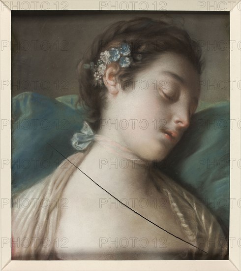 Sleeping Girl, c. 1750, Pietro Antonio Rotari, Italian, 1707-1762, Italy, Soft pastel on paper, 400 x 302 mm
