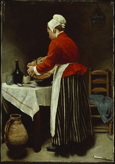 The Maid, c. 1875, François Bonvin, French, 1817-1887, France, Oil on canvas, 44.5 × 30.8 cm (17 1/2 × 12 1/8 in.)