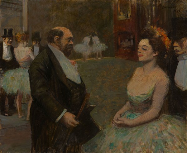 In the Wings, 1899, Jean Louis Forain, French, 1852-1931, France, Oil on canvas, 60.5 × 73.8 cm (23 3/16 × 29 1/16 in.)