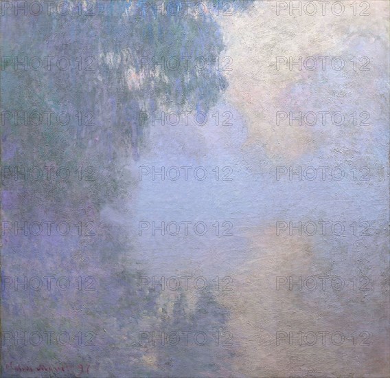 Branch of the Seine near Giverny (Mist), from the series Mornings on the Seine, 1897, Claude Monet, French, 1840-1926, France, Oil on canvas, 89.9 × 92.7 cm (35 3/8 × 36 1/2 in.)