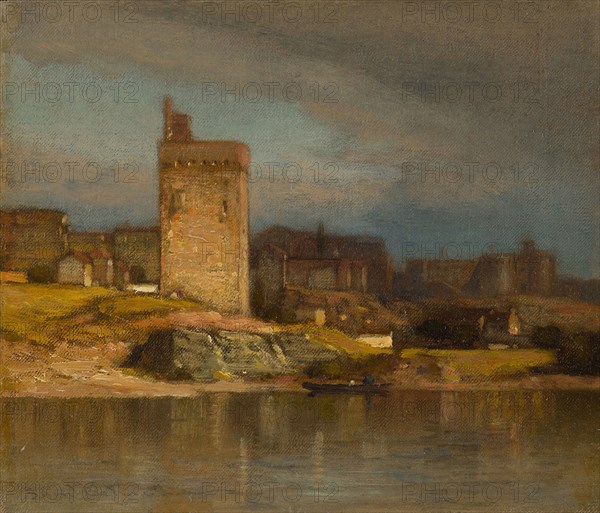Old Tower at Avignon, c. 1875, Samuel Colman, American, 1832–1920, United States, Oil on canvas, 20.3 × 23.7 cm (8 × 9 5/16 in.)
