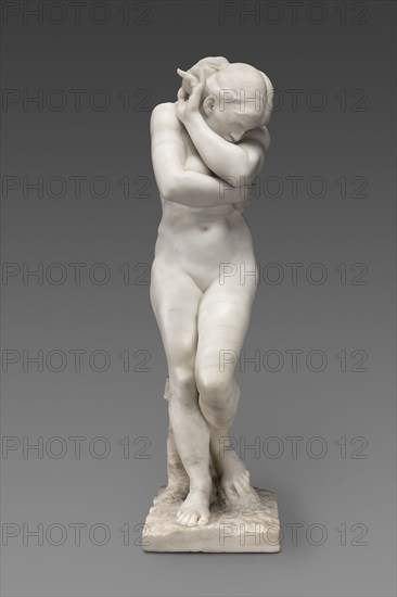 Eve after the Fall, Modeled 1883, carved about 1886, Auguste Rodin, French, 1840–1917, France, Marble, 76.2 × 27.4 × 21 cm (30 × 11 × 8 1/4 in.)