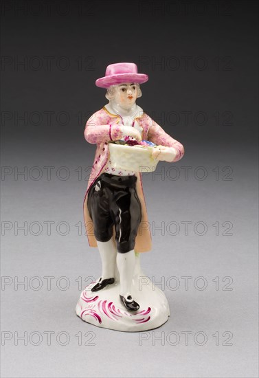 Figure of a Man with Grapes, c. 1790, Limbach Porcelain Factory, German, 1772-1944, Limbach-Oberfrohna, Soft-paste porcelain with polychrome enamel decoration and gilding, 13.8 x 5.3 cm (5 7/16 x 2 1/4 in.)
