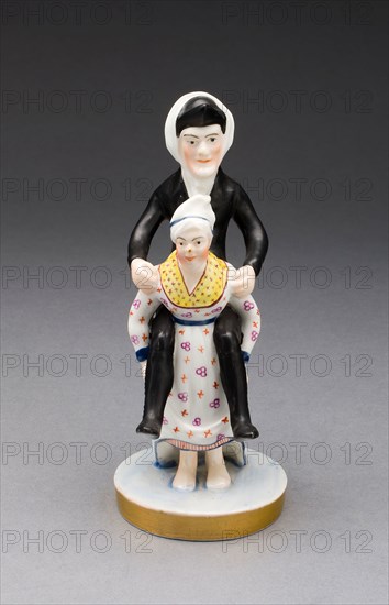 Dr. Syntax and the Old Woman, early 19th century, England, Soft-paste porcelain, polychrome enamels and gilding, 17.5 × 7.9 × 6 cm (6 7/8 × 3 1/8 × 2 3/8 in.)