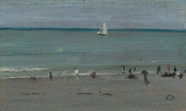 Coast Scene, Bathers, 1884/85, James McNeill Whistler, American, 1834–1903, United States, Oil on panel, 13.8 × 22.1 cm (5 7/16 × 8 11/16 in.)