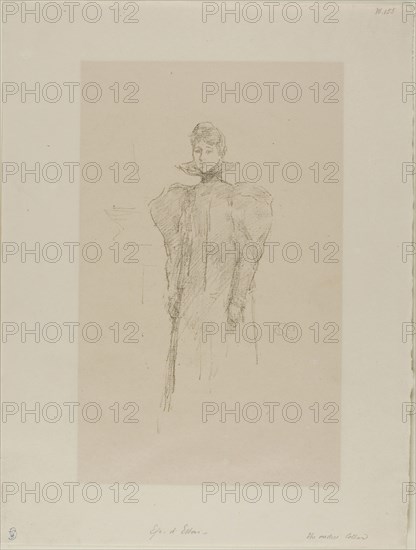 The Medici Collar, 1897, James McNeill Whistler, American, 1834-1903, United States, Transfer lithograph in various black inks, on buff laid paper, 185 x 112 mm (image), 324 x 245 mm (sheet)