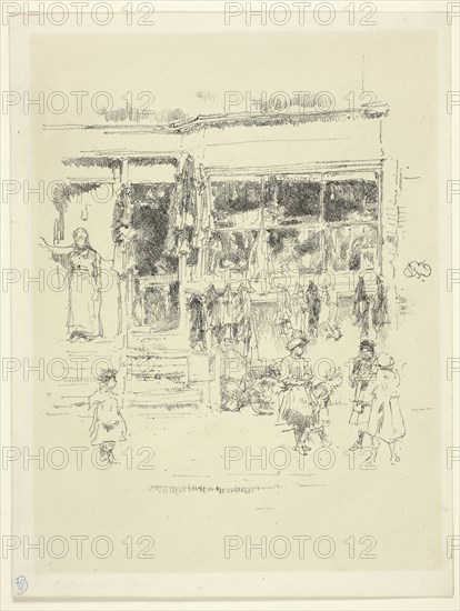 Chelsea Rags, 1888, published 1892, James McNeill Whistler, American, 1834-1903, United States, Transfer lithograph in black on cream wove paper, 180 x 159 mm (image), 235 x 179 mm (sheet)