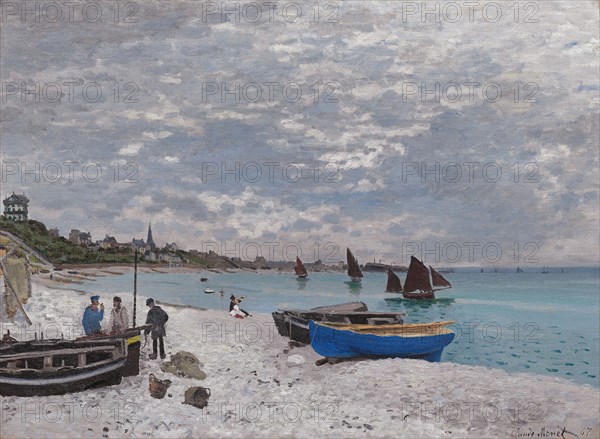 The Beach at Sainte-Adresse, 1867, Claude Monet, French, 1840-1926, France, Oil on canvas, 75.8 × 102.5 cm (29 13/16 × 40 5/16 in.)