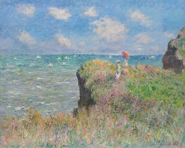 Cliff Walk at Pourville, 1882, Claude Monet, French, 1840-1926, France, Oil on canvas, 66.5 × 82.3 cm (26 1/8 × 32 7/16 in.)