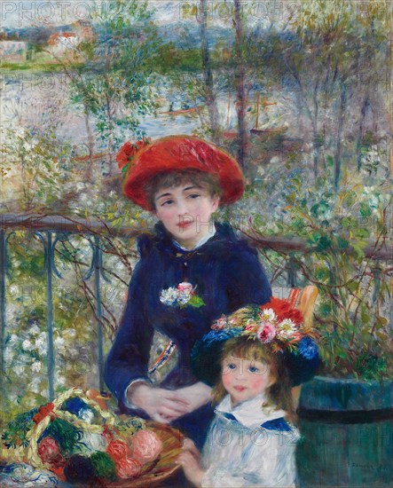 Two Sisters (On the Terrace), 1881, Pierre-Auguste Renoir, French, 1841-1919, France, Oil on canvas, 100.4 × 80.9 cm (39 1/2 × 31 7/8 in.)