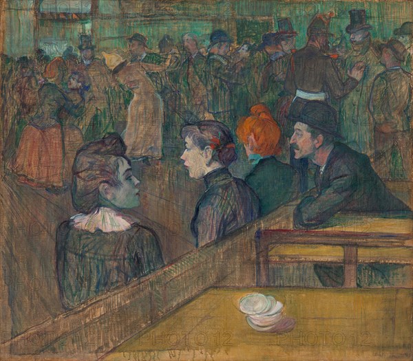 Moulin de la Galette, 1889, Henri de Toulouse-Lautrec, French, 1864-1901, France, Oil on canvas, 35 7/8 × 39 5/8 in. (88.5 × 101.3 cm)