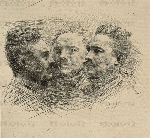 Portrait of Henri Becque, 1883/87, Auguste Rodin, French, 1840-1917, France, Drypoint on cream laid paper, 149 × 195 mm (image), 157 × 204 mm (plate), 337 × 450 mm (sheet)