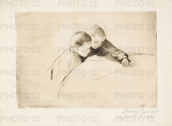 The Map, 1890, Mary Cassatt, American, 1844-1926, United States, Drypoint in brown ink on ivory laid paper, 158 x 232 mm (image/plate), 240 x 311 mm (sheet)