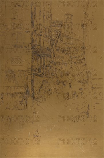 The Rialto, 1879/80, James McNeill Whistler, American, 1834-1903, United States, Cancelled copper plate, 297 x 203 mm