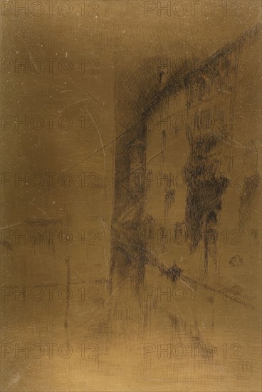 Nocturne: Palaces, 1879/80, James McNeill Whistler, American, 1834-1903, United States, Cancelled copper plate, 290 x 195 mm (sight-through mat window), Ladies, Flowers, and Rocks, Qing dynasty (1644–1911), 19th century, China, Fan (ovoid, lobed), ink, color, and embroidery on paper, painted wood handle