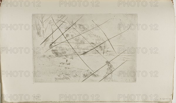 Speke Shore, 1875, James McNeill Whistler, American, 1834-1903, United States, Drypoint with foul biting, with drypoint cancellation, in black ink on ivory laid paper, 155 x 229 mm (plate), 240 x 382 mm (sheet, sight, bound)