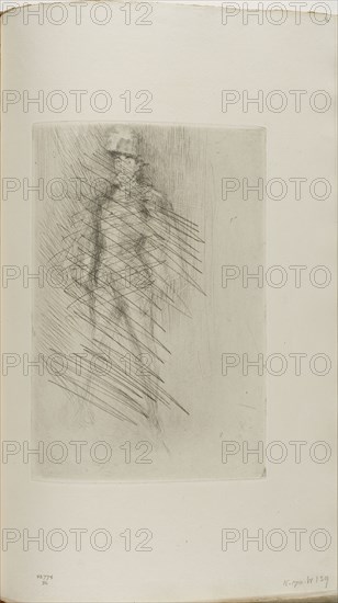 Irving as Philip of Spain, No. 2, 1876/77, James McNeill Whistler, American, 1834-1903, United States, Drypoint, with drypoint cancellation, in black ink on ivory laid paper, 226 x 155 mm (plate), 378 x 237 mm (sheet, sight, bound)