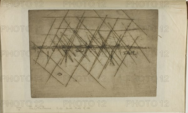 The Little Venice, 1880, James McNeill Whistler, American, 1834-1903, United States, Etching, with drypoint cancellation, in dark brown ink on cream Japanese paper, 185 x 265 mm (plate), 250 x 380 mm (sheet)