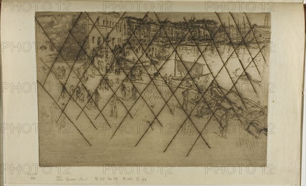 The Riva, 1879/80, James McNeill Whistler, American, 1834-1903, United States, Etching, with drypoint cancellation, in dark brown ink on cream Japanese paper, 200 x 295 mm (plate), 240 x 380 mm (sheet, sight, bound)