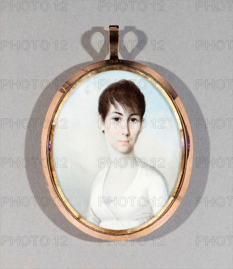 Mrs. Charles Donald McNeill (Martha Kingsley), 1800/3, American, 19th century, United States, Watercolor on ivory, 6.4 × 3.8 cm (2 1/2 × 1 1/2 in.)