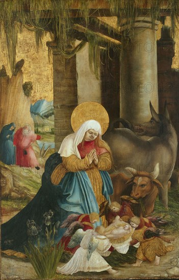 The Nativity, 1507/10, Master of Pulkau, Bavarian or Austrian, active c. 1505–1520, Austria, Oil on panel, 44 5/8 × 29 3/16 in. (111.4 × 74.1 cm)