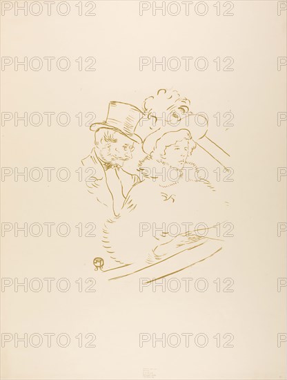 At the Concert, 1896, Henri de Toulouse-Lautrec, French, 1864-1901, France, Zincograph on cream wove paper, 310 × 235 mm (image), 608 × 458 mm (sheet)