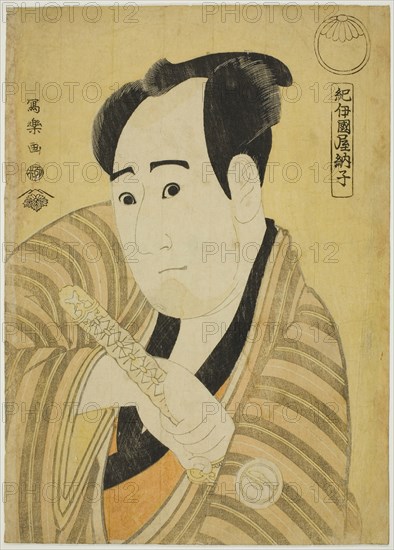 Kinokuniya Tosshi (The actor Sawamura Sojuro III as Kujaku Saburo Narihira), 1794, Toshusai Sharaku ??? ??, Japanese, active 1794-95, Japan, Color woodblock print, aiban, 32.2 x 23.1 cm