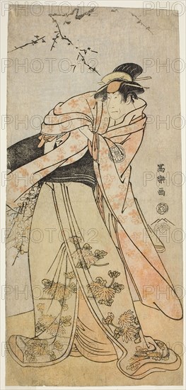 The Actor Segawa Kikunojo III as Shirabyoshi Hisakata of Miyako Kujo (Sandai-me Segawa Kikunojo no Miyako Kujo no Shirabyoshi Hisakata), 1794, (Kansei 6), Toshusai Sharaku ??? ??, Japanese, active 1794-95, Japan, Color woodblock print, hosoban, nishiki-e, 31.5 x 14.9 cm