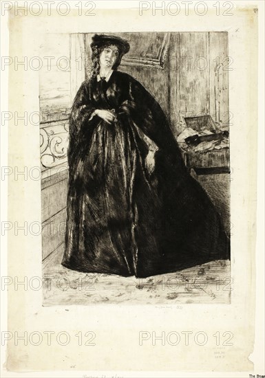 Finette, 1859, James McNeill Whistler, American, 1834-1903, United States, Etching and drypoint in black on ivory Japanese paper, 290 x 201 mm (image/plate), 386 x 264 mm (sheet)