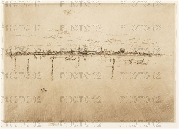 The Little Venice, 1880, James McNeill Whistler, American, 1834-1903, United States, Etching in black ink on off-white laid paper, 186 x 267 mm (plate), 190 x 267 mm (sheet)