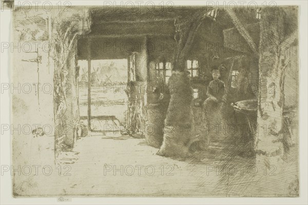 The Mill, 1889, James McNeill Whistler, American, 1834-1903, United States, Etching and drypoint with foul biting in black ink on ivory laid paper, 160 x 239 mm (image, trimmed within plate mark), 163 x 239 mm (sheet)