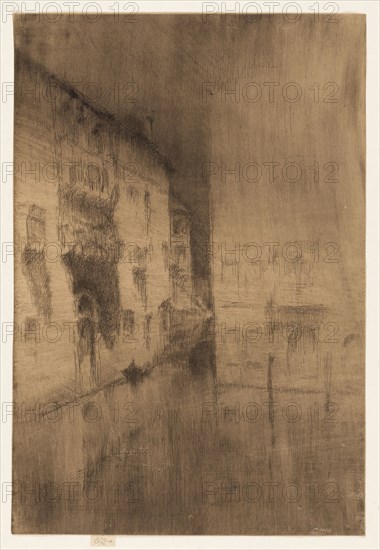 Nocturne: Palaces, 1879/80, James McNeill Whistler, American, 1834-1903, United States, Etching and drypoint in brownish black, with selective wiping of plate tone, on ivory laid paper, 294 x 201 mm (image, trimmed within plate mark), 301 x 201 mm (sheet, with signature tab)