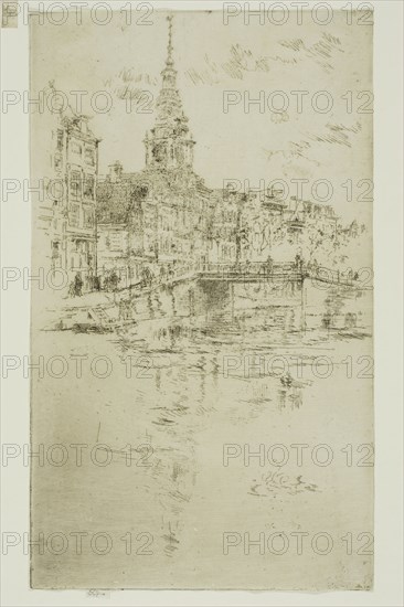 Church, Amsterdam, 1889, James McNeill Whistler, American, 1834-1903, United States, Etching with foul biting in black ink on ivory laid paper, 219 x 130 mm (plate), 223 x 131 mm (sheet)