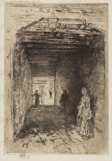 The Beggars, 1879/80, James McNeill Whistler, American, 1834-1903, United States, Etching and drypoint with foul biting in black ink on off-white laid paper, 304 x 211 mm (image, trimmed within plate mark), 314 x 212 mm