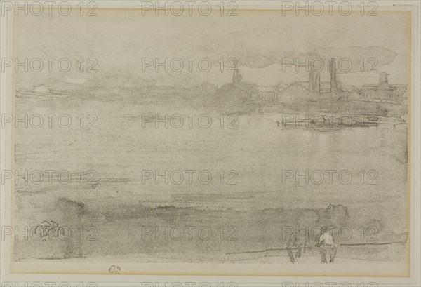 Early Morning, 1878, James McNeill Whistler, American, 1834-1903, United States, Lithotint in black ink with scraping, on a prepared half-tint ground, on cream wove paper, 165 x 259 mm (image), 183 x 271 mm (sheet)